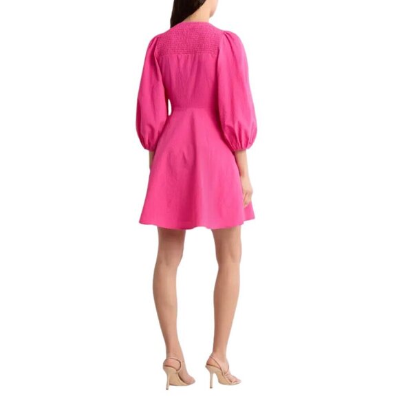NWT Ted Baker London Jozelyn Seersucker Tie Front Mini Dress in Bright P… - Picture 3 of 10